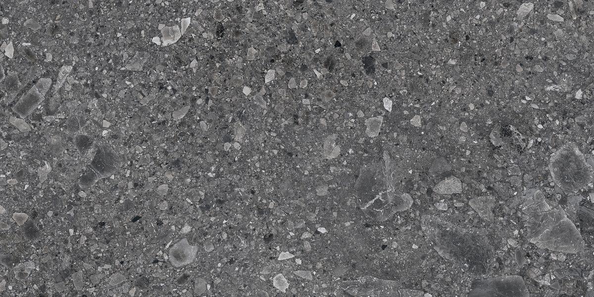 Чеппо Неро ПРО Керамогранит графитовый 60х120 матовый структурный R11/A Бархат
